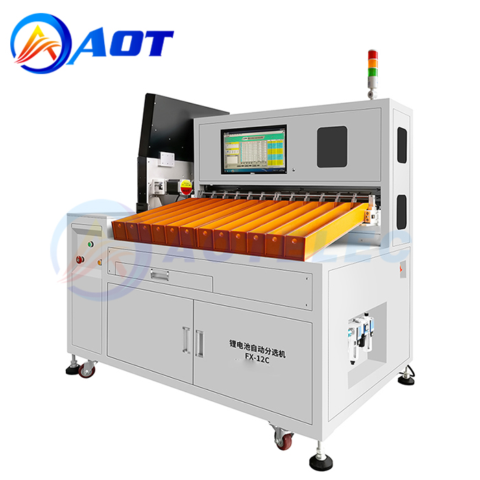 12 Channel 18650 26650 32650 21700 Automatic Cylindrical Battery Sorter Sorting Machine