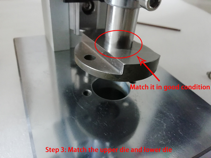 Install Cutting Die of Coin Cell Disc Cutter Step3