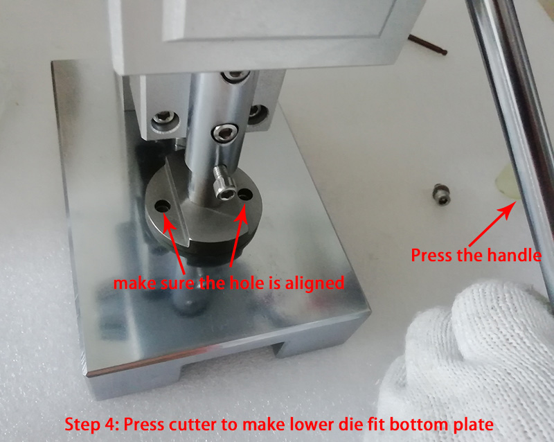Install Cutting Die of Coin Cell Disc Cutter Step4
