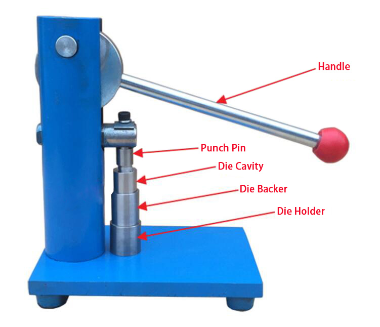 Hand press powder punching machine