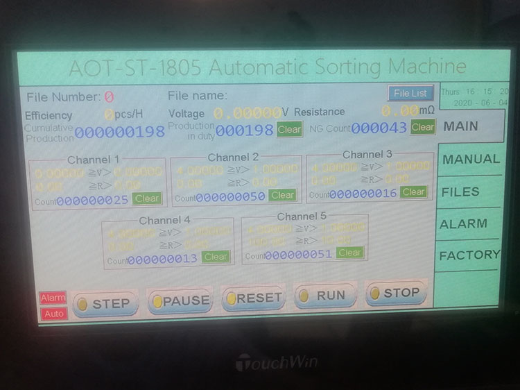 AOT 18650 Battery Automatic Sorting Machine with Software