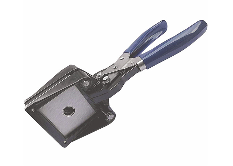 Hand-held coin cell disc cutting tool