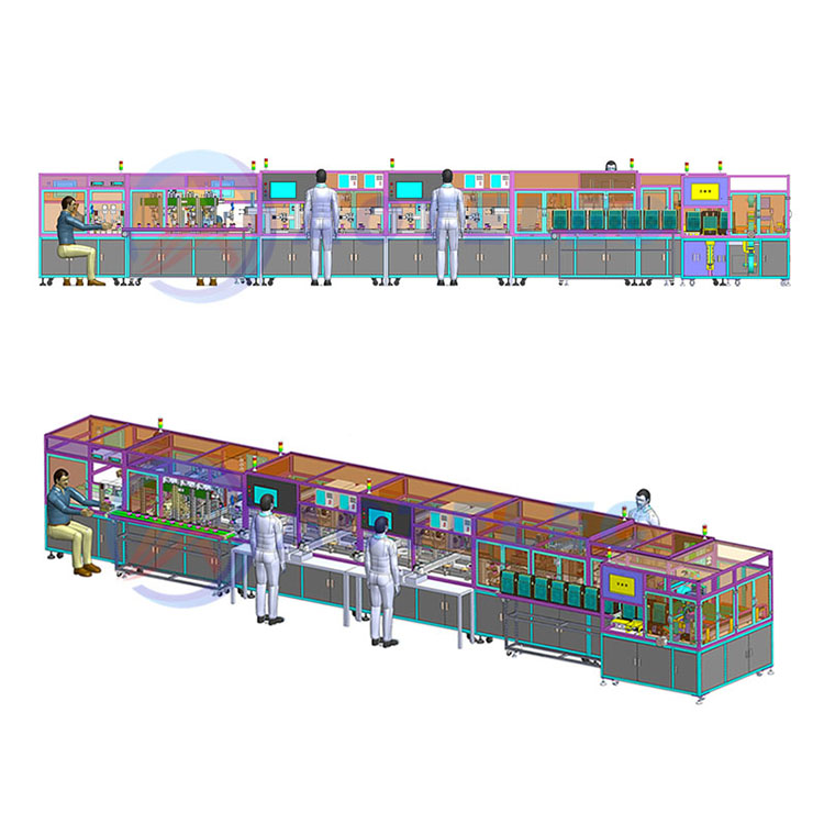 Automatic battery pack assembling line for energy storage battery